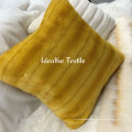 Yellow Strip Printing Soft Faux Fur Pillow/Fur Cushion Cover